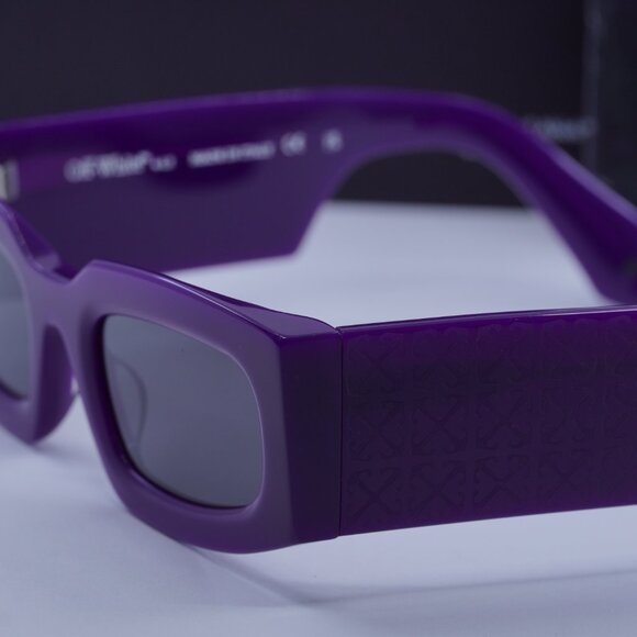 Off-White OERI141 CARY 3707 Rectangle Sunglasses – Purple/Grey - Picture 4 of 10